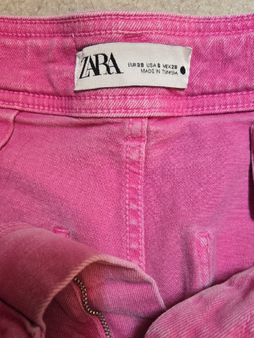 Zara Pink Corduroy High-Rise Wide-Leg Jeans - Picture 4 of 4